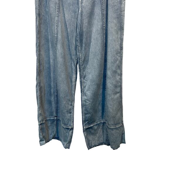 RAG & BONE WMNS 31 FEATHERWEIGHT ARIANNA CROPPED PALAZZO BLUE WIDE LEG JEANS NEW - Picture 8 of 13